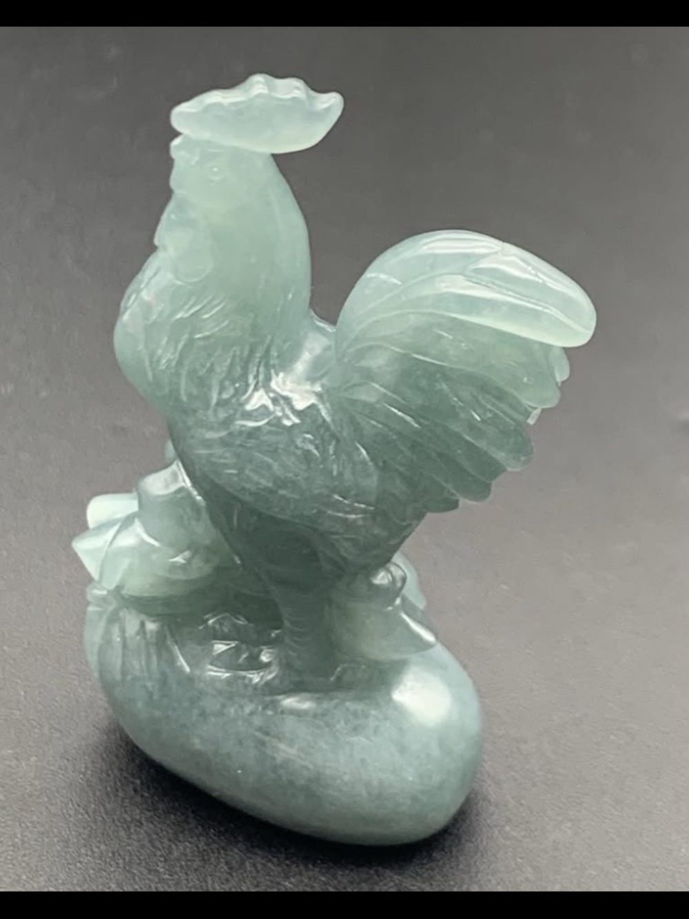 Certificate Jadeite Jewelry Jade Green good fortune Rooster Money bag Display